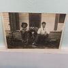 Three Men and Dog RPPC Postcard Identified Vintage Early 1900s Farm