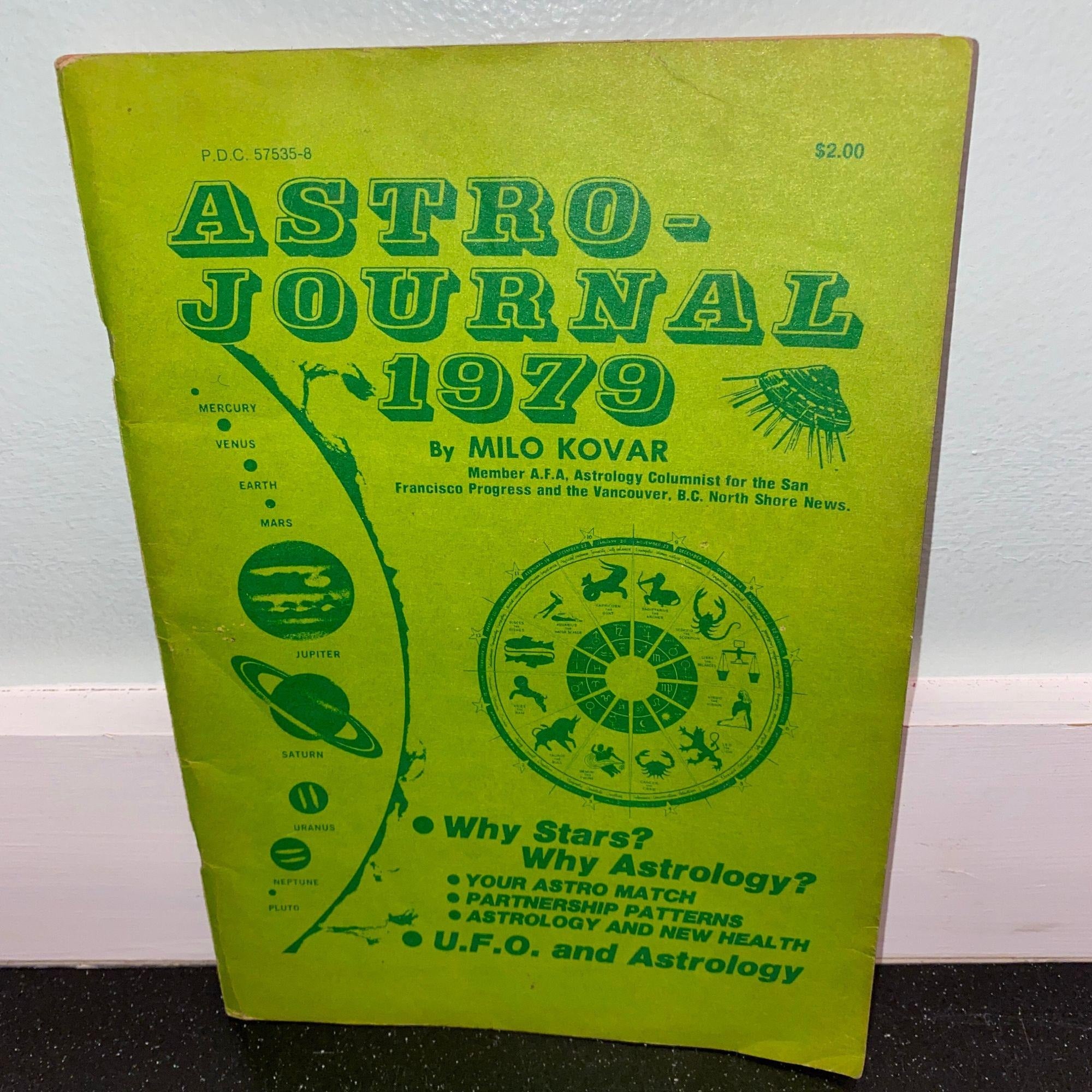 Astro Journal 1979 by Milo Kovar vintage Astrology UFO Horoscope