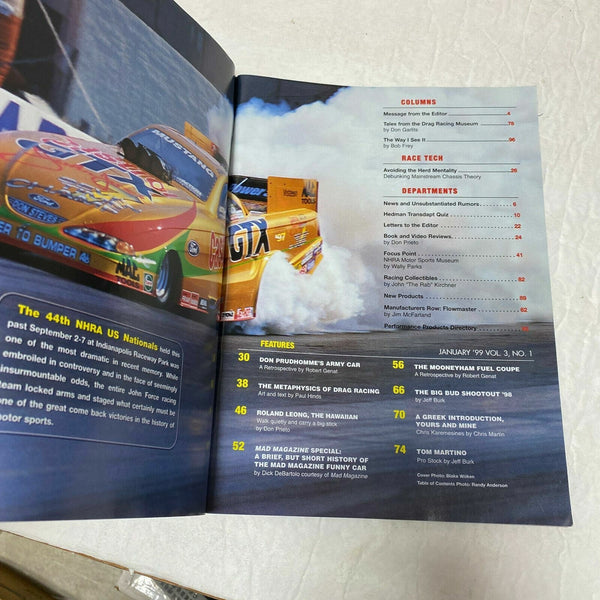 Drag Racer Magazine January 1999 Alfred E. Newman NHRA Cars Racing ...