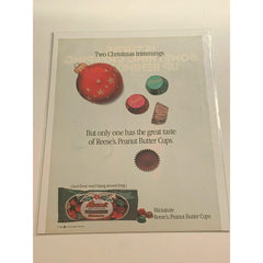 1990 Reeses Peanut Butter Cups Christmas Chocolate Candy Vtg Magazine Print Ad